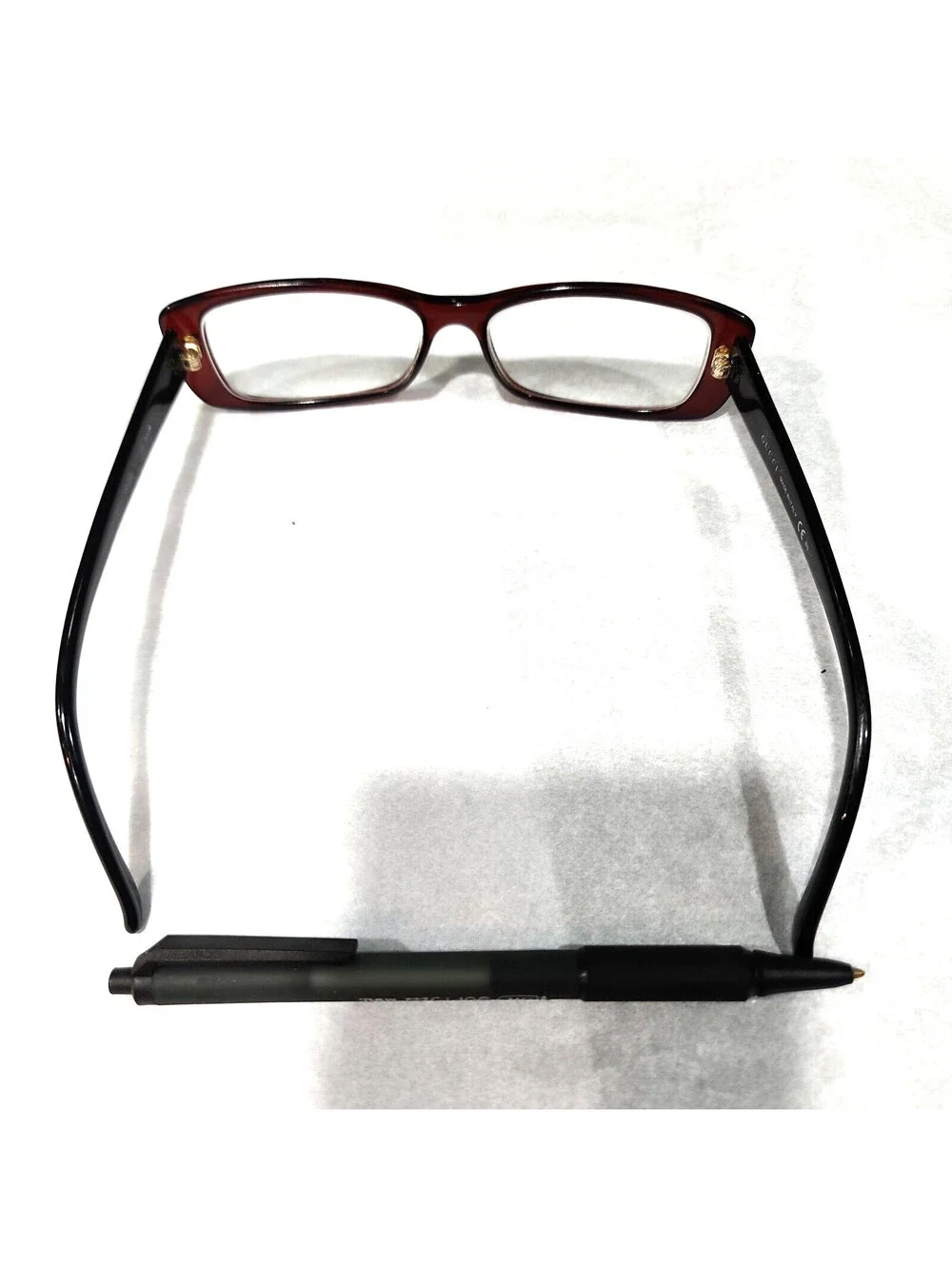 Gucci GG3568 WH13 Large sz Red Rectangle Eyeglasses 53-14 140 Italy Read